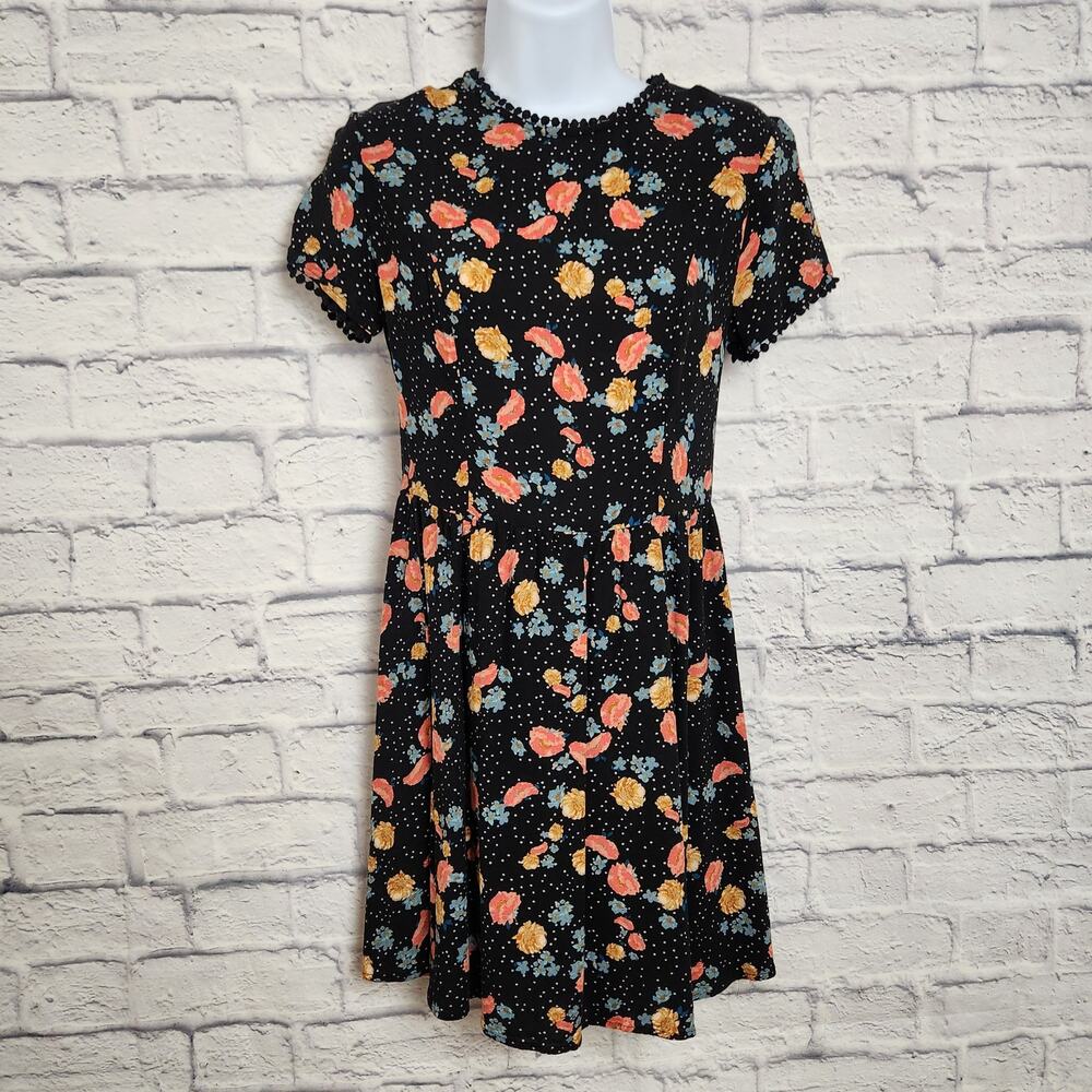 🌼Xhilaration Dress Womens Size Small Black Floral Mini